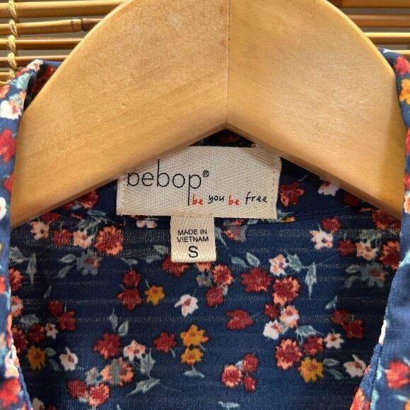bebop by you be free Size Small Floral Dress Tie Fron Size Small (S) Navy - Picture 4 of 6